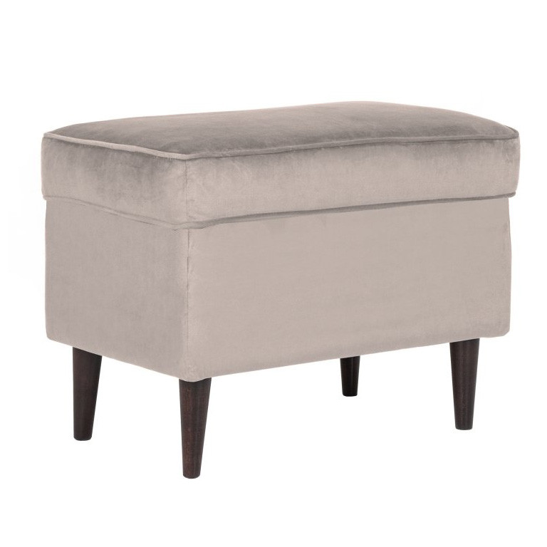 Taburet pentru picioare bej din catifea 40x60 cm Ron Wenge The Home Collection