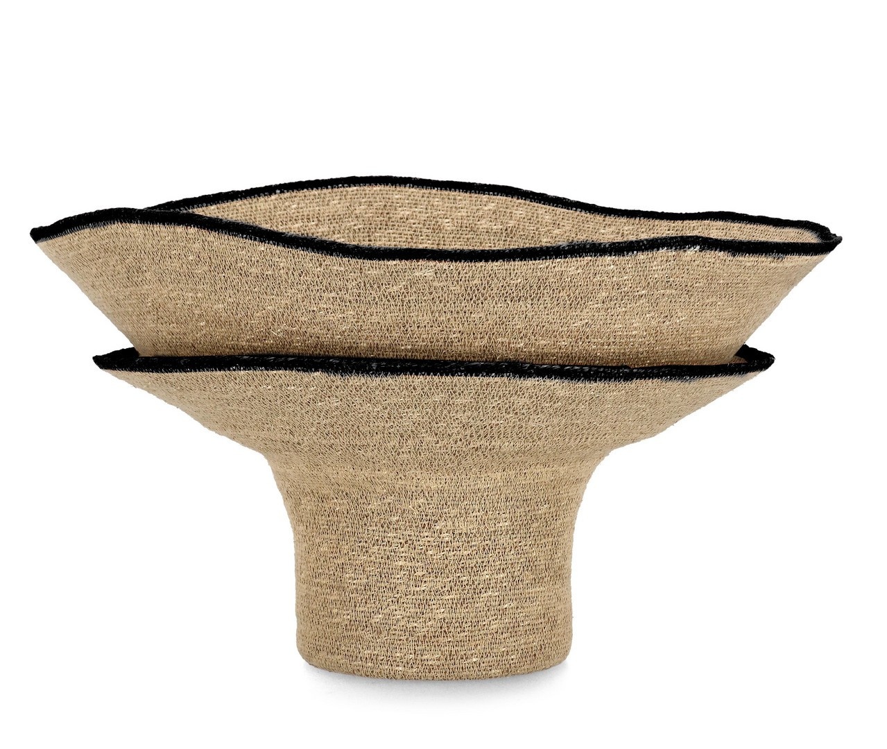 Vaza decorativa maro din fibre naturale 35 cm Lanh Bizzotto