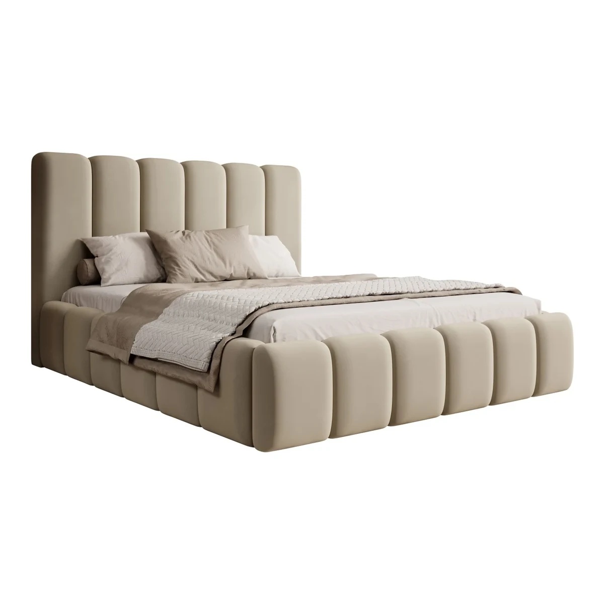 Pat ecru din textil 180x200 cm Julia FURPOL