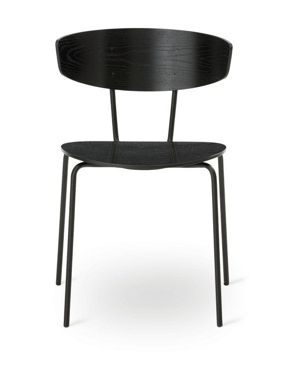 Scaun dining negru din lemn Herman Ferm Living