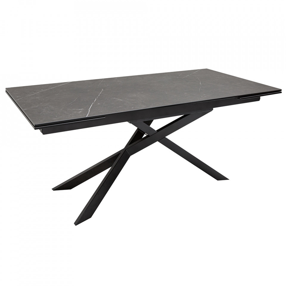 Masa dining extensibila gri/neagra din ceramica 90x180(260) cm Euphoria The Home Collection