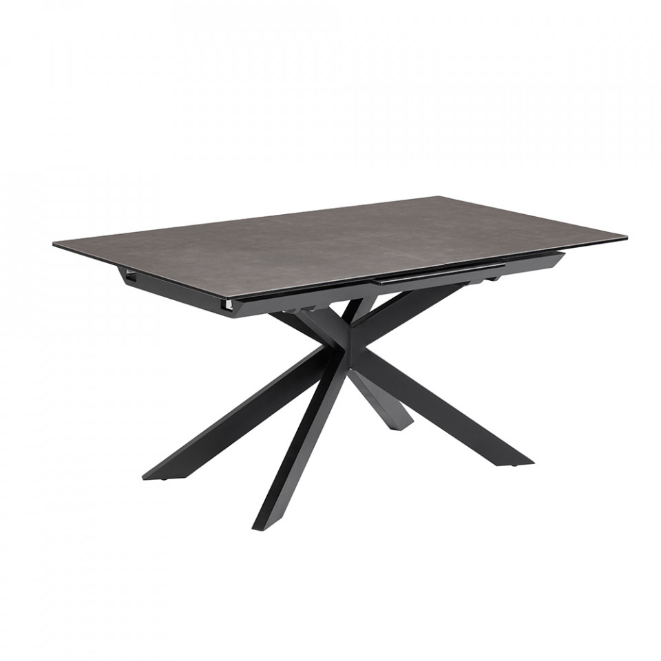 Masa dining extensibila maro/neagra din metal 90x160(210) cm Atminda Kave Home