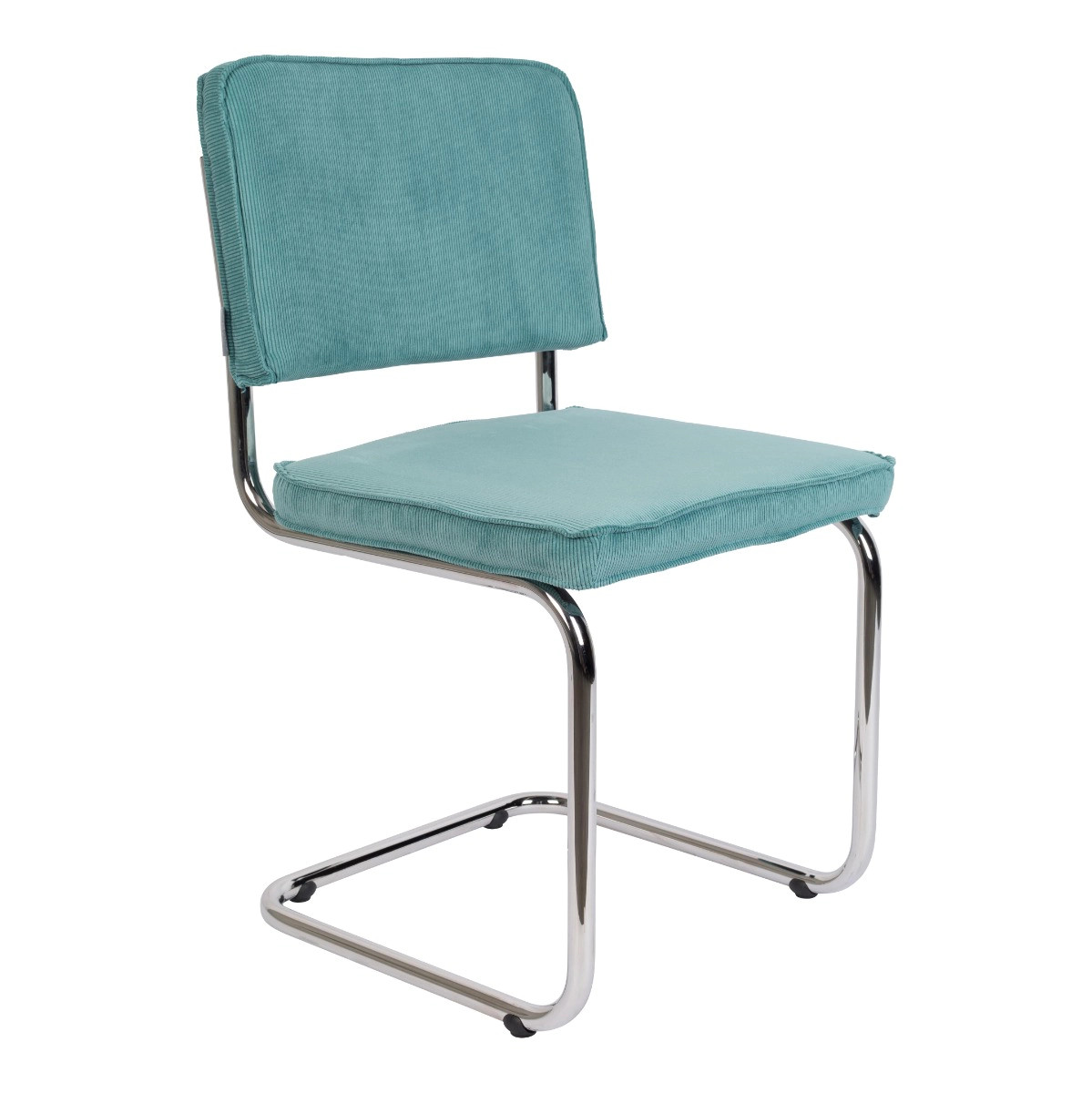 Scaun dining albastru din textil Ridge Rib 12A Zuiver