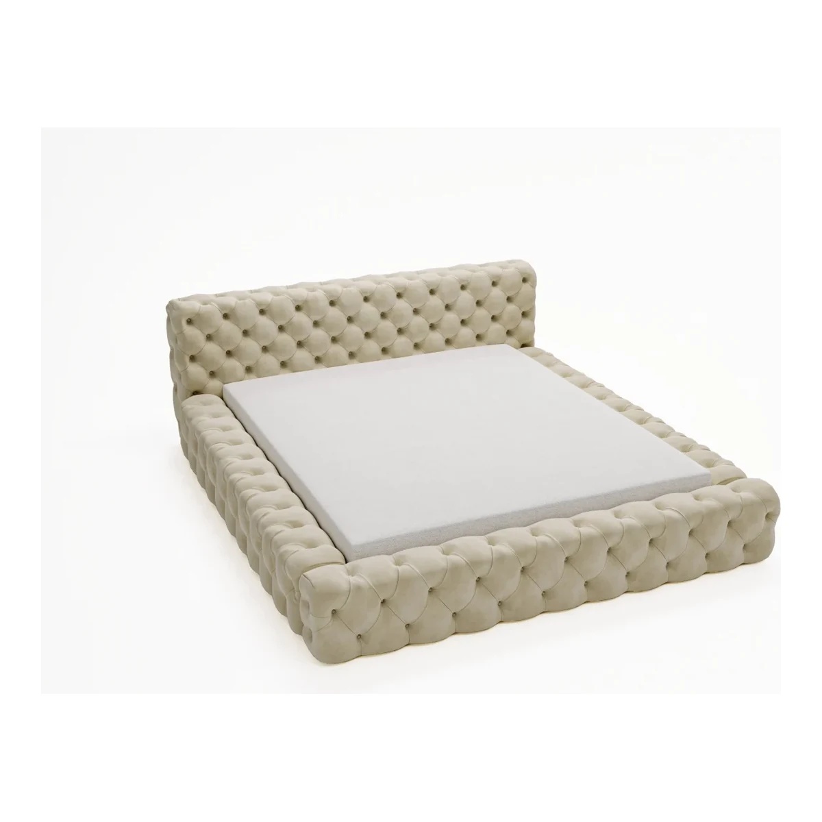 Pat bej din catifea 180x200 cm Zonan FURPOL