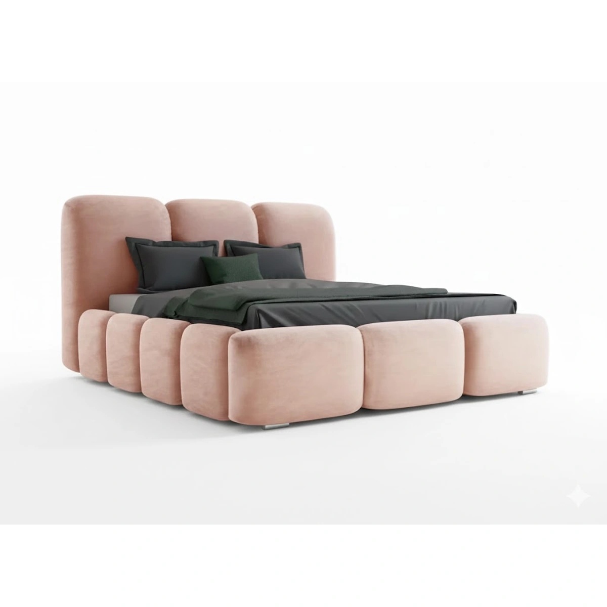 Pat portocaliu caisa din catifea 160x200 cm Honor FURPOL