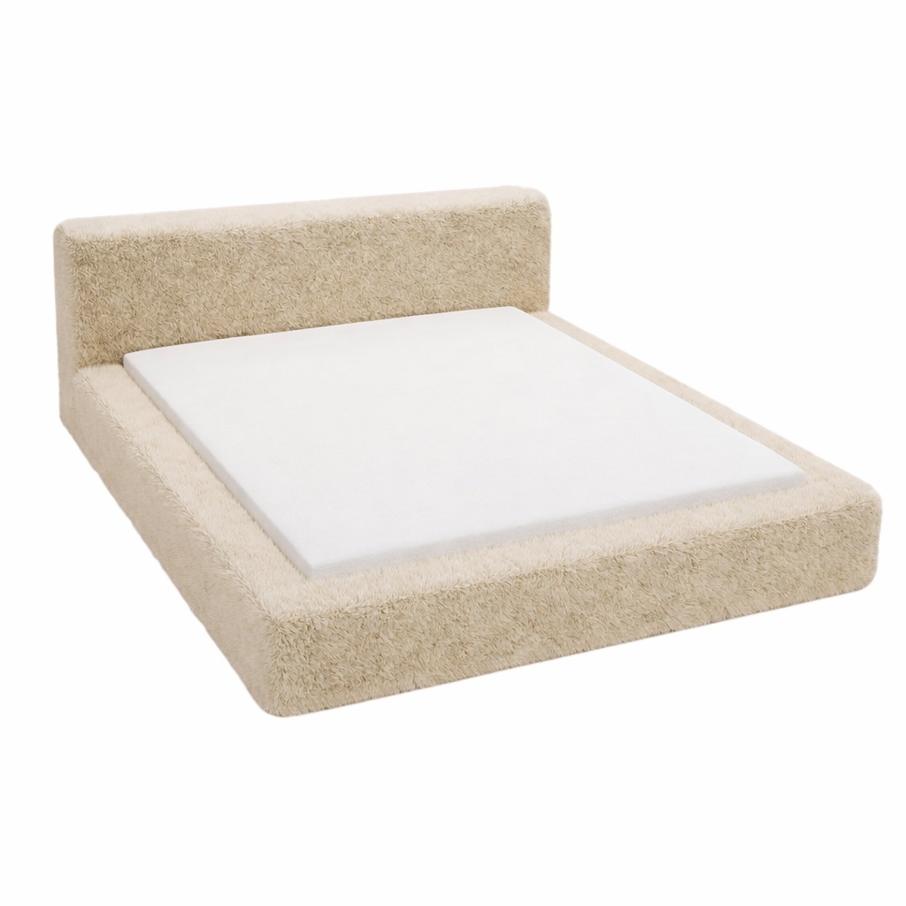 Pat crem din textil 160x200 cm Lappo FURPOL