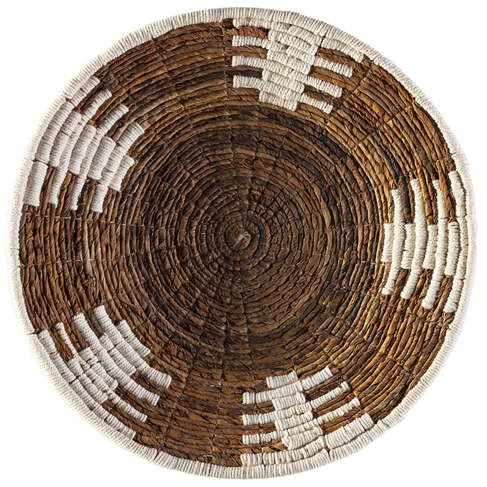 Decoratiune de perete maro/alb din fibre naturale 40 cm Aslei Thai Natura