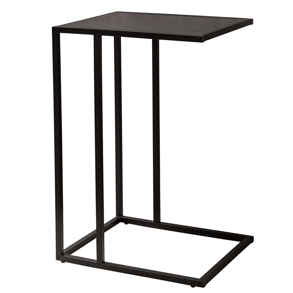 Masa laterala neagra din lemn 35x43 cm Slim Line The Home Collection