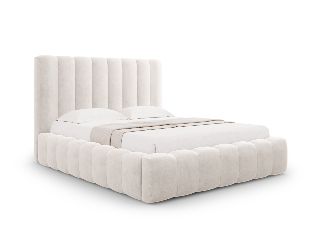 Pat bej/gri din textil 140x200 cm Kelp Micadoni