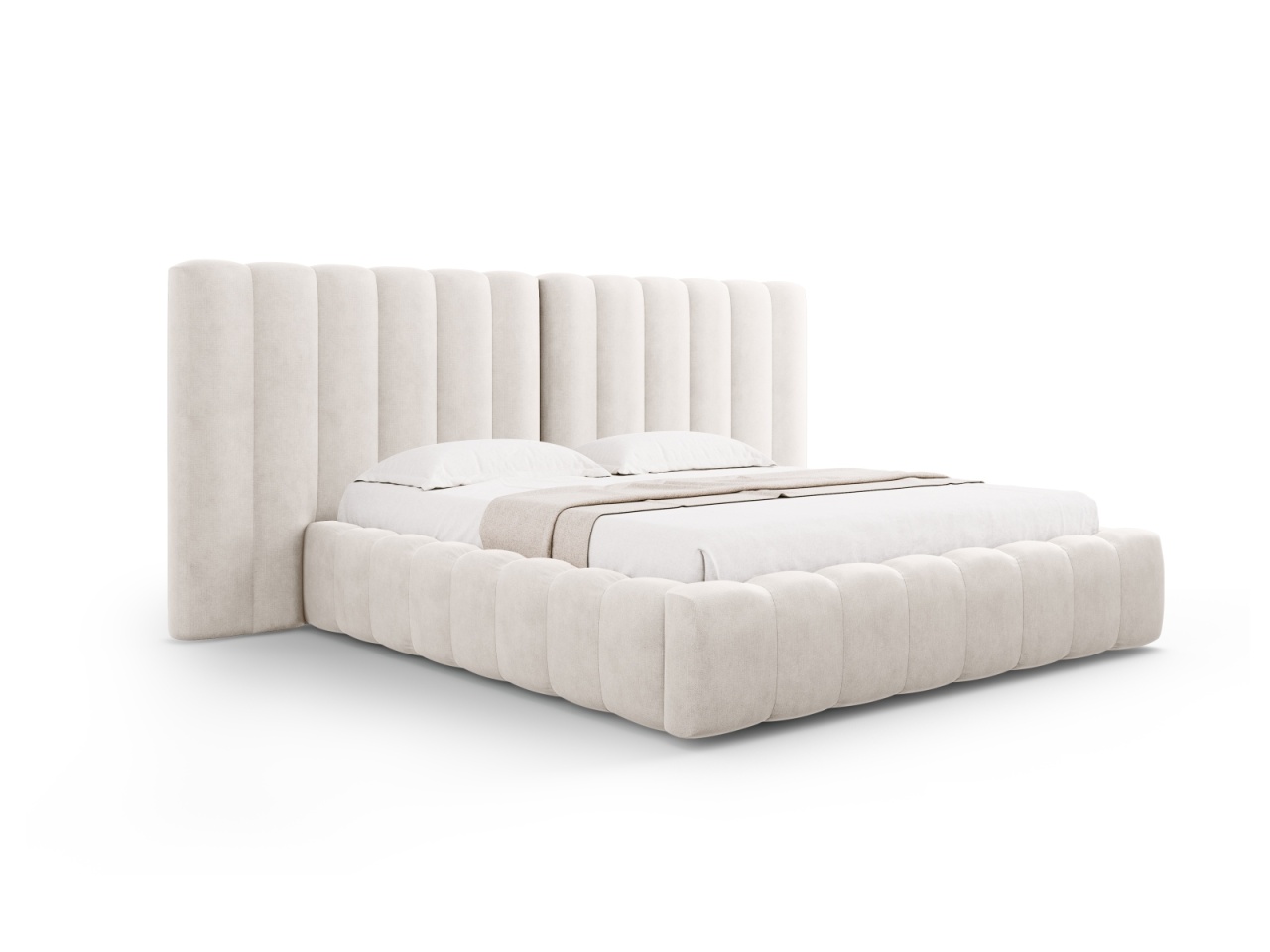 Pat bej/gri din textil 160x200 cm Kelp Alfa Micadoni