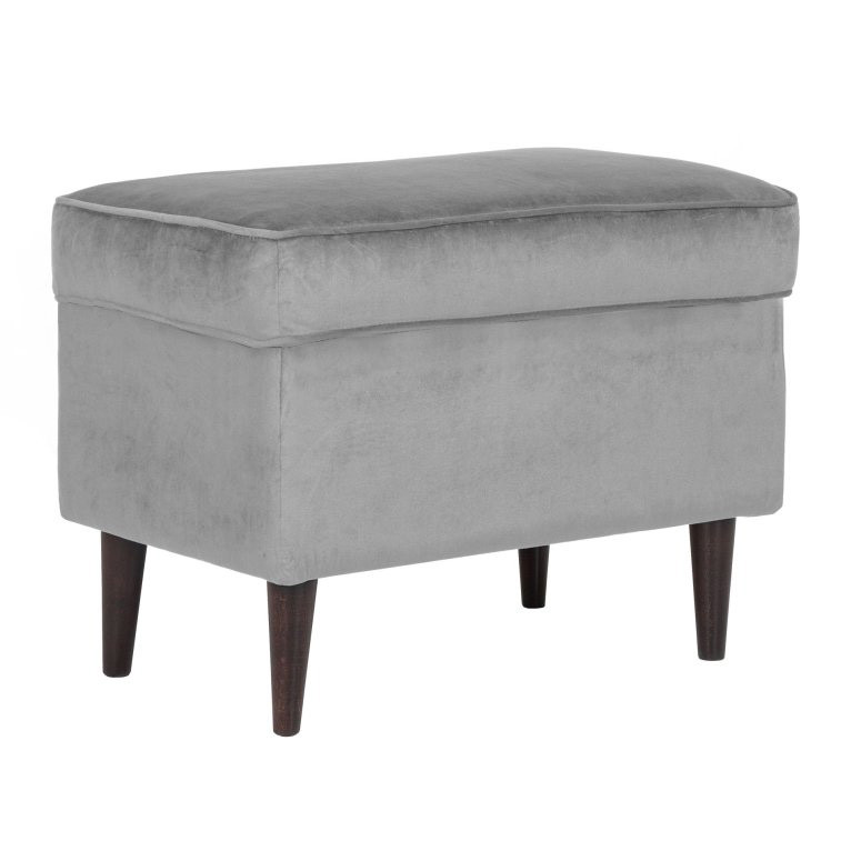 Taburet pentru picioare gri din catifea 40x60 cm Ron Wenge The Home Collection