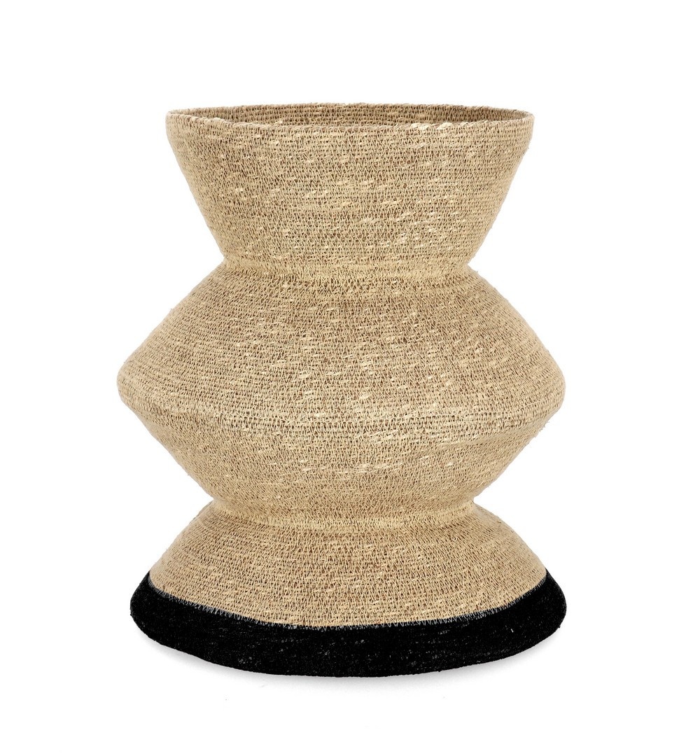 Vaza decorativa maro din fibre naturale 43 cm Lanh Bizzotto