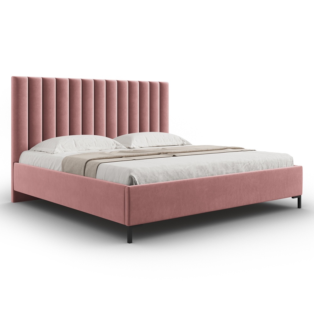 Pat roz din catifea 160x200 cm Allison Micadoni