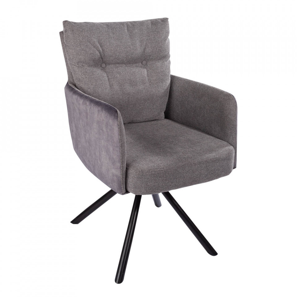 Scaun dining rotativ gri din textil George The Home Collection