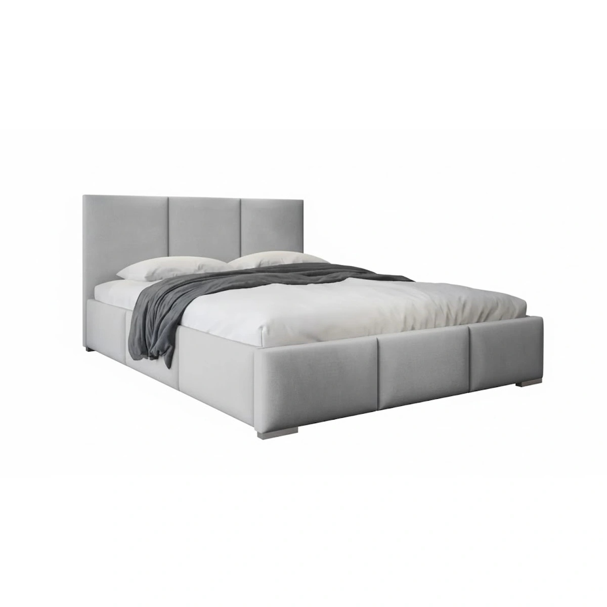 Pat gri cenusiu din catifea 140x200 cm Meridian FURPOL