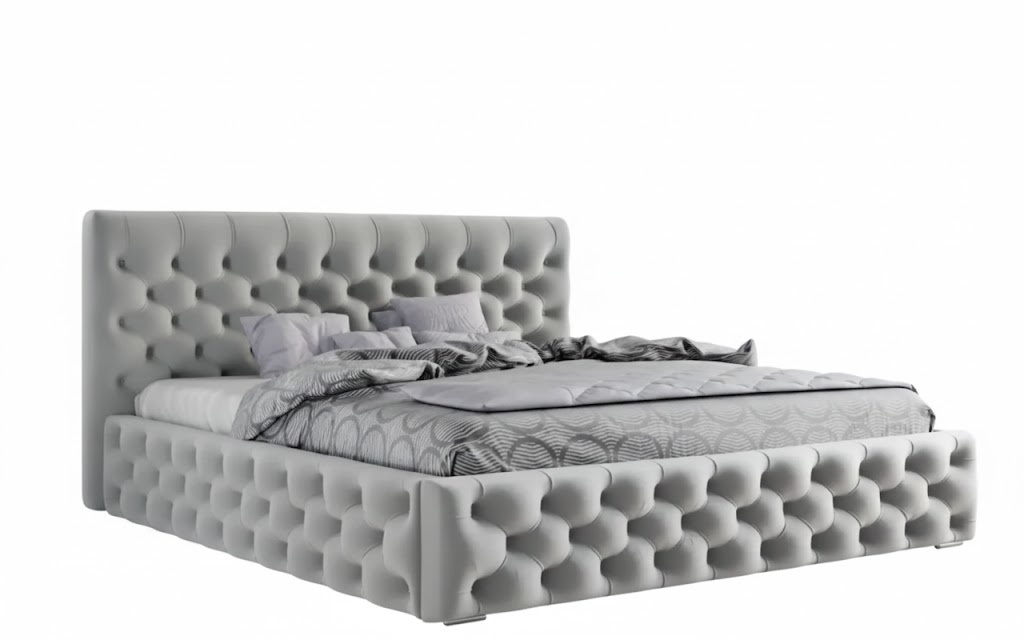 Pat gri cenusiu din catifea 140x200 cm Verdi FURPOL