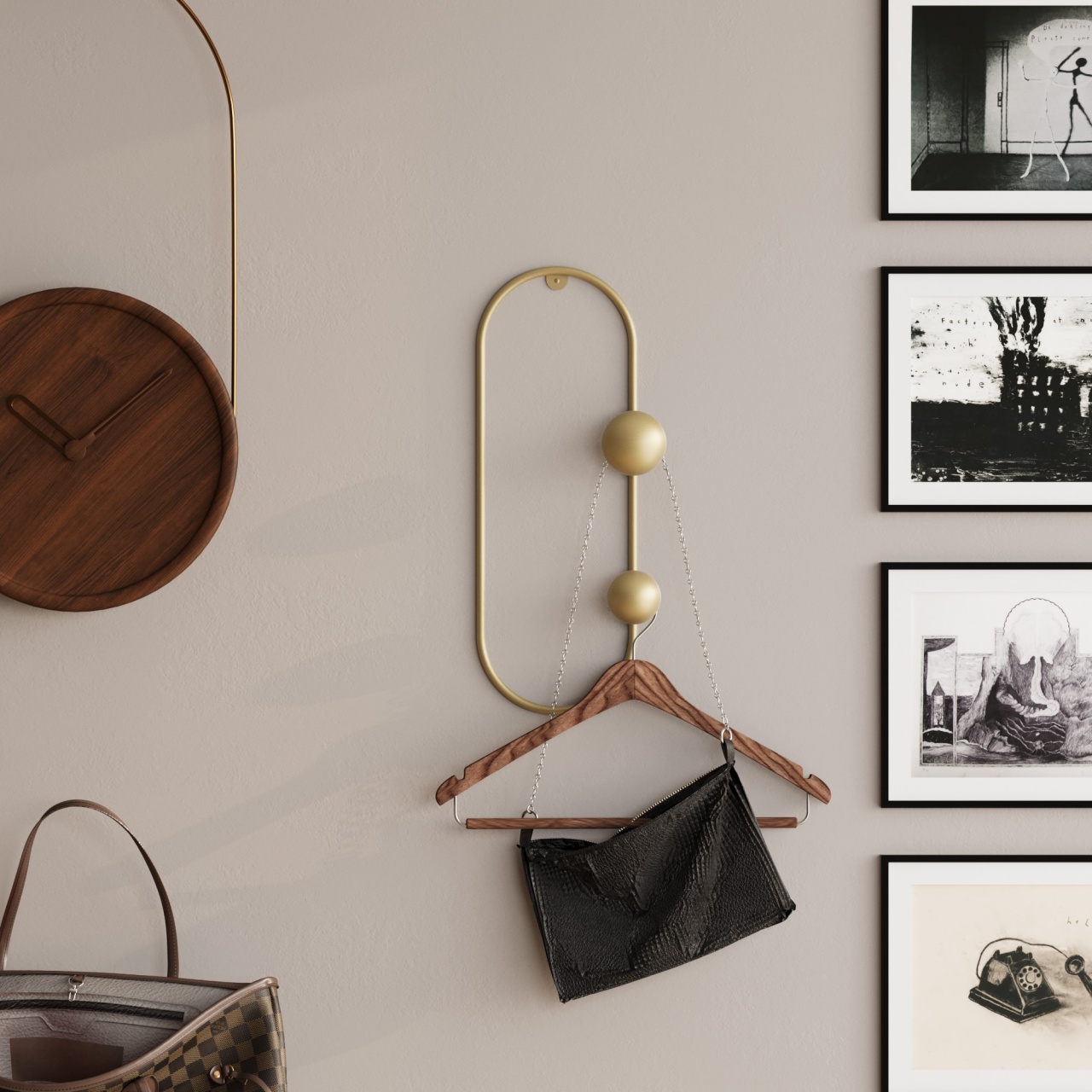 Cuier auriu din metal Lora The Home Collection