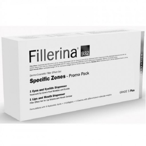 Kit Grad 5 Plus Fillerina 932: Tratament pentru Ochi și Pleoape, 15 ml + Tratament pentru Buze și Conturul Buzelor, 7 ml, Labo