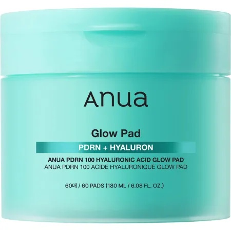 Dischete hidratante cu PDRN si acid hialuronic 100 Hyaluronic Acid Glow Pad Face Toner, 60 bucati, Anua