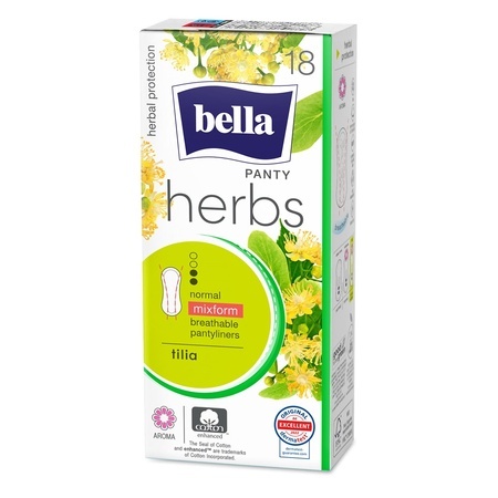 Absorbante zilnice cu extract de flori de tei Panty Herbs, 18 bucăți, Bella