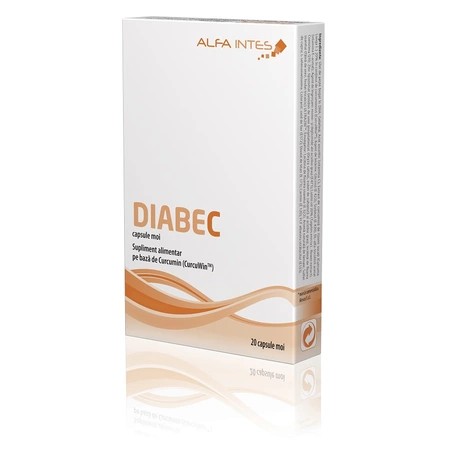 Alfa Intes Diabec cu curcumina, coenzima Q10, luteina si DHA, 20 capsule moi