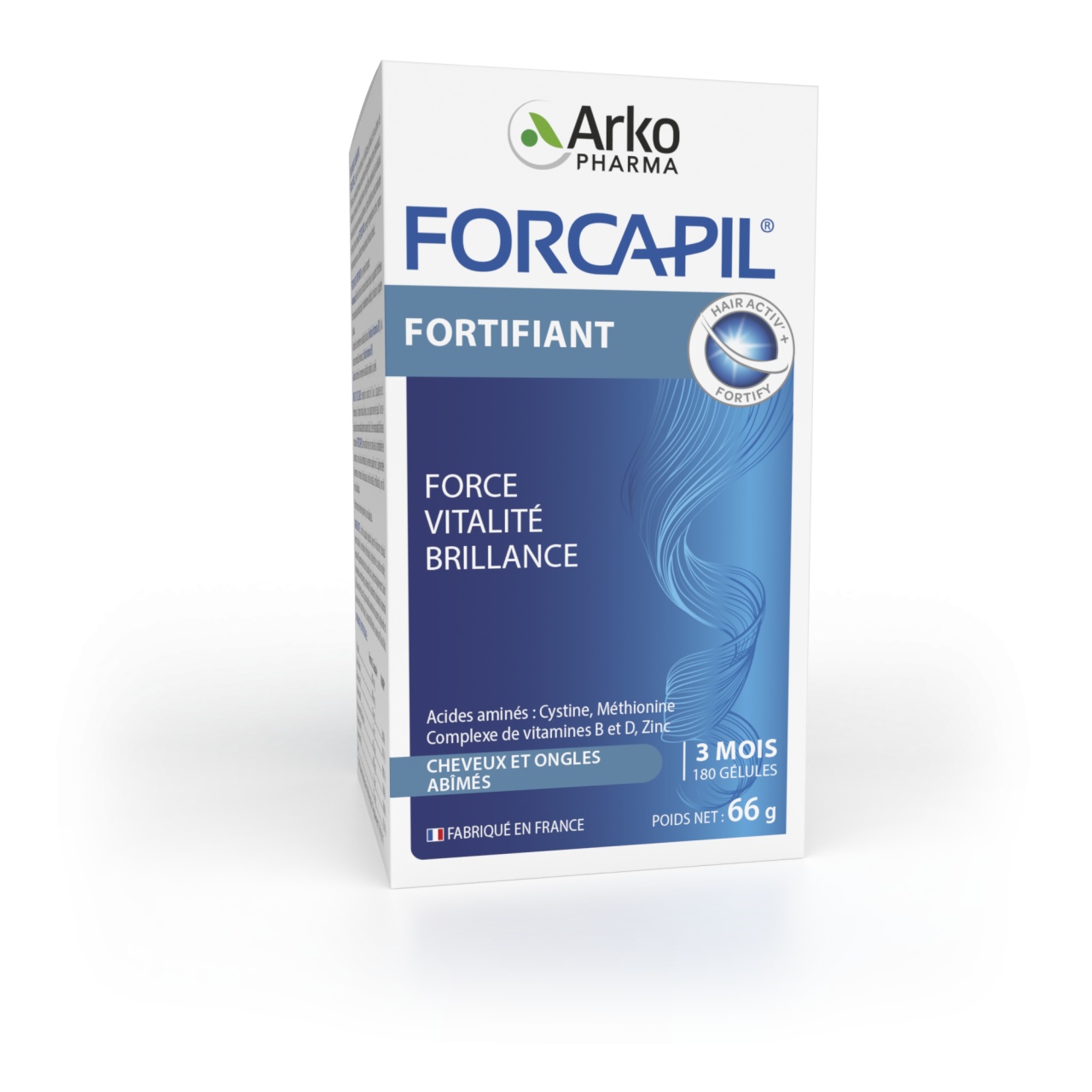 Arkopharma Forcapil fortifiant par si unghii, cura de 3 luni, 180 capsule