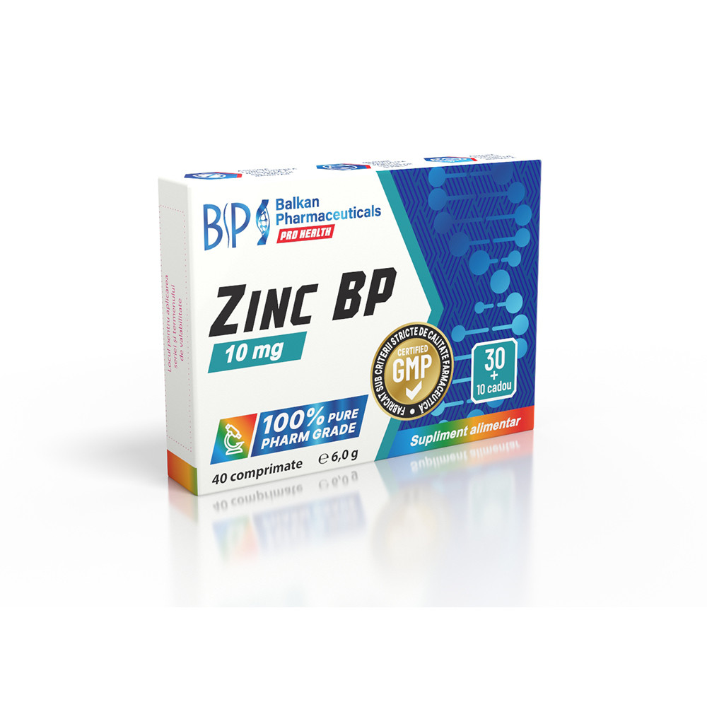 Balkan ZN 10mg - Supliment de Zinc pentru Imunitate și Sănătate, 40 Comprimate
