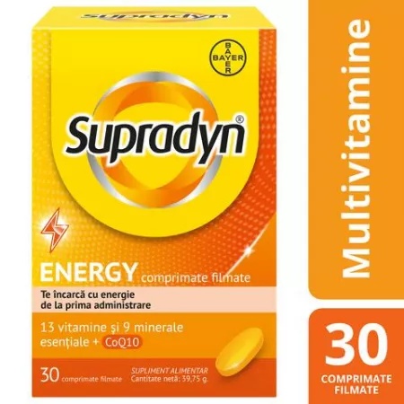 Bayer Supradyn Energy multivitamine si minerale cu coenzima Q10, 30 comprimate