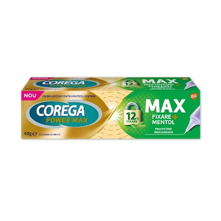 Corega max fixare crema adeziva pentru proteza dentara cu mentol, 40 g, gsk