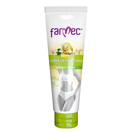 Cremă depilatoare piele sensibilă cu vanilie, 150 ml, Farmec