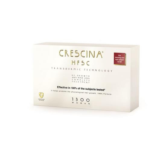 Crescina HFSC Transdermic Complete 1300 pentru femei, 10 + 10 fiole