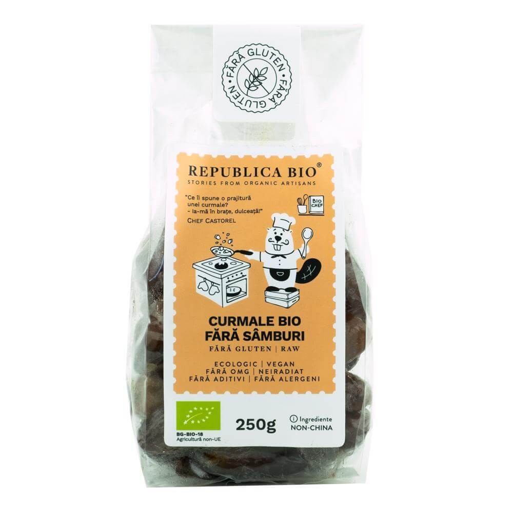 Curmale bio fara samburi, fara gluten, 250g, republica bio