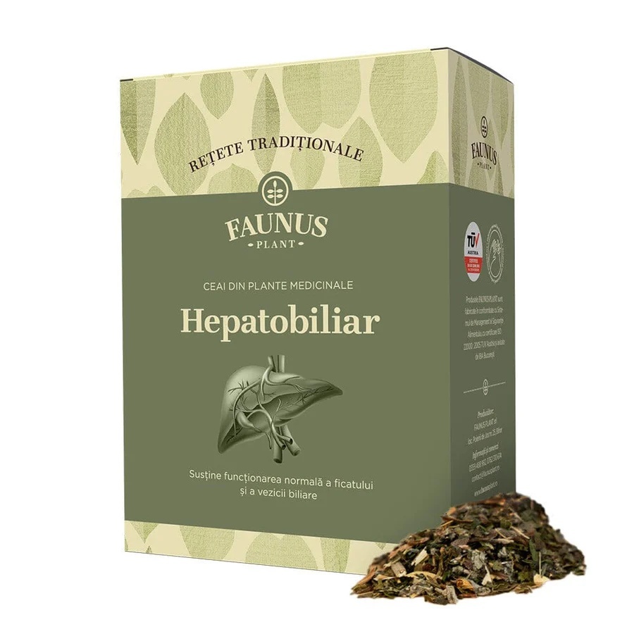 Faunus Retete Traditionale Ceai Hepatobiliar din 17 plante, 180 g