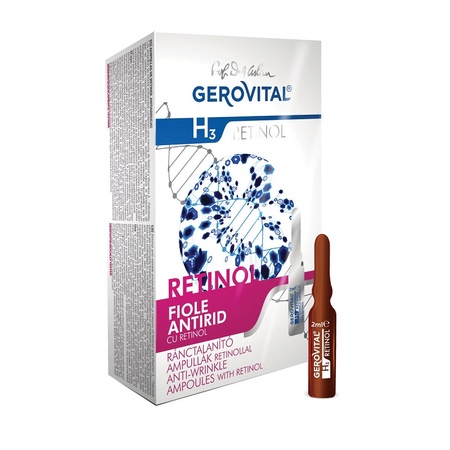 Gerovital H3 Retinol fiole antirid cu retinol si vitamina A palmitat, 10 x 2 ml