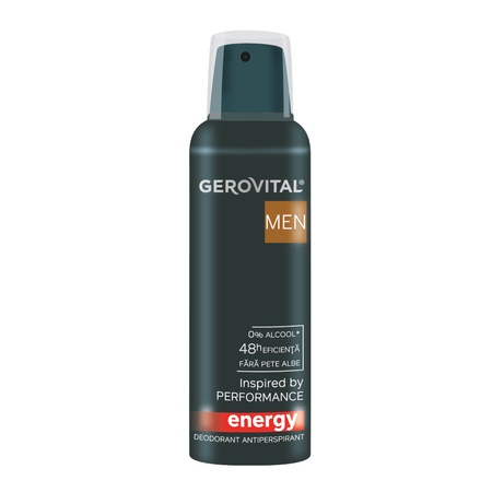 Deodorant Antiperspirant Gerovital Men Energy, 150 ml - Protecție 48h