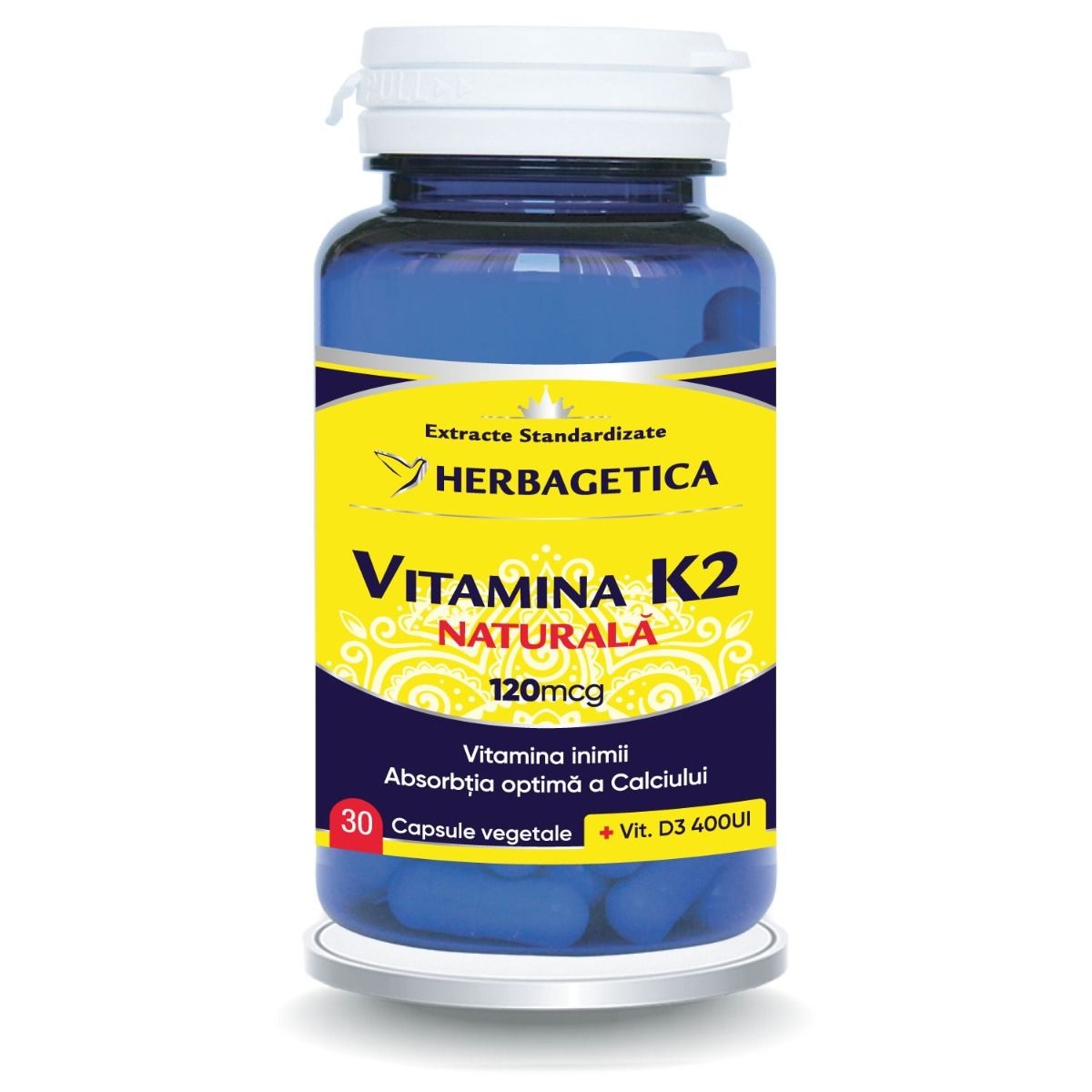 Herbagetica Vitamina K2 MK7 Naturala, pachet 2 x 30 capsule