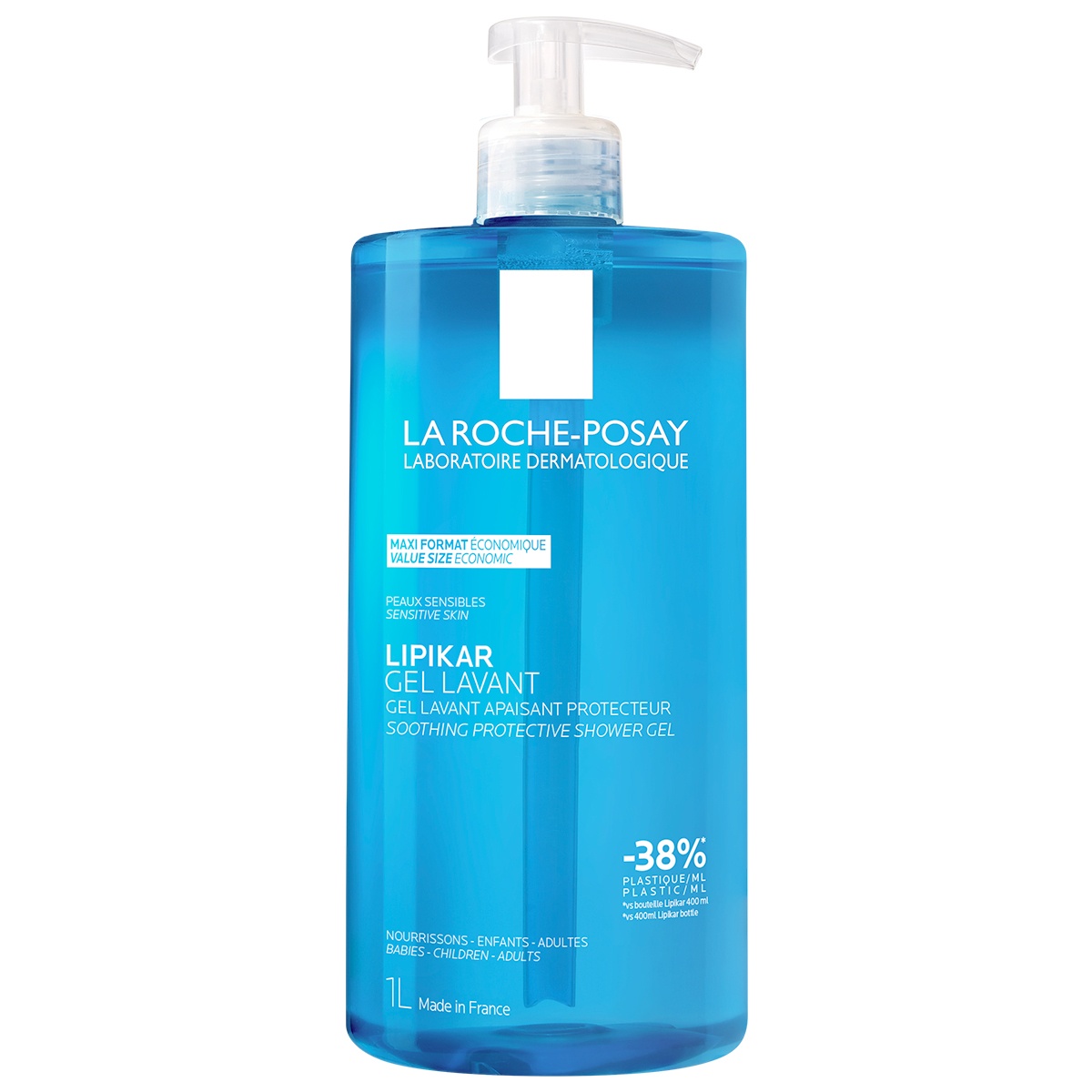 La Roche-Posay Lipikar gel de spalare pentru piele sensibila, pentru toata familia, 1 L