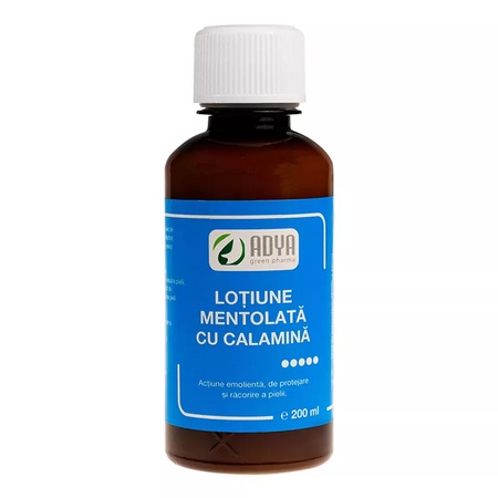 Loțiune mentolată cu calamină, 200 ml, Adya Green Pharma