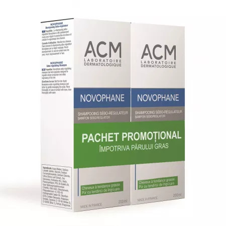 Novophane sampon par gras, Pachet 2x 200ml, ACM