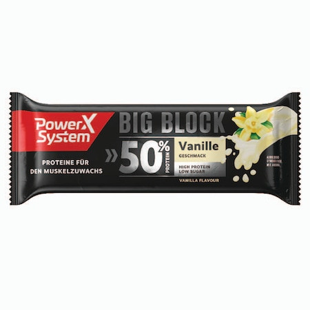 POWER SYSTEM Baton proteic 50% Big Block aroma vanilie, 100g