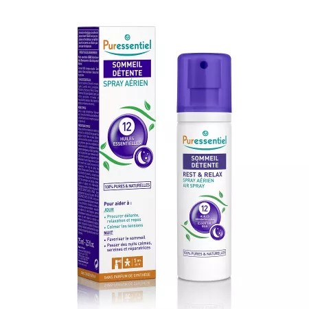 Puressentiel rest & relax spray aerian 12 uleiuri esentiale, 75 ml