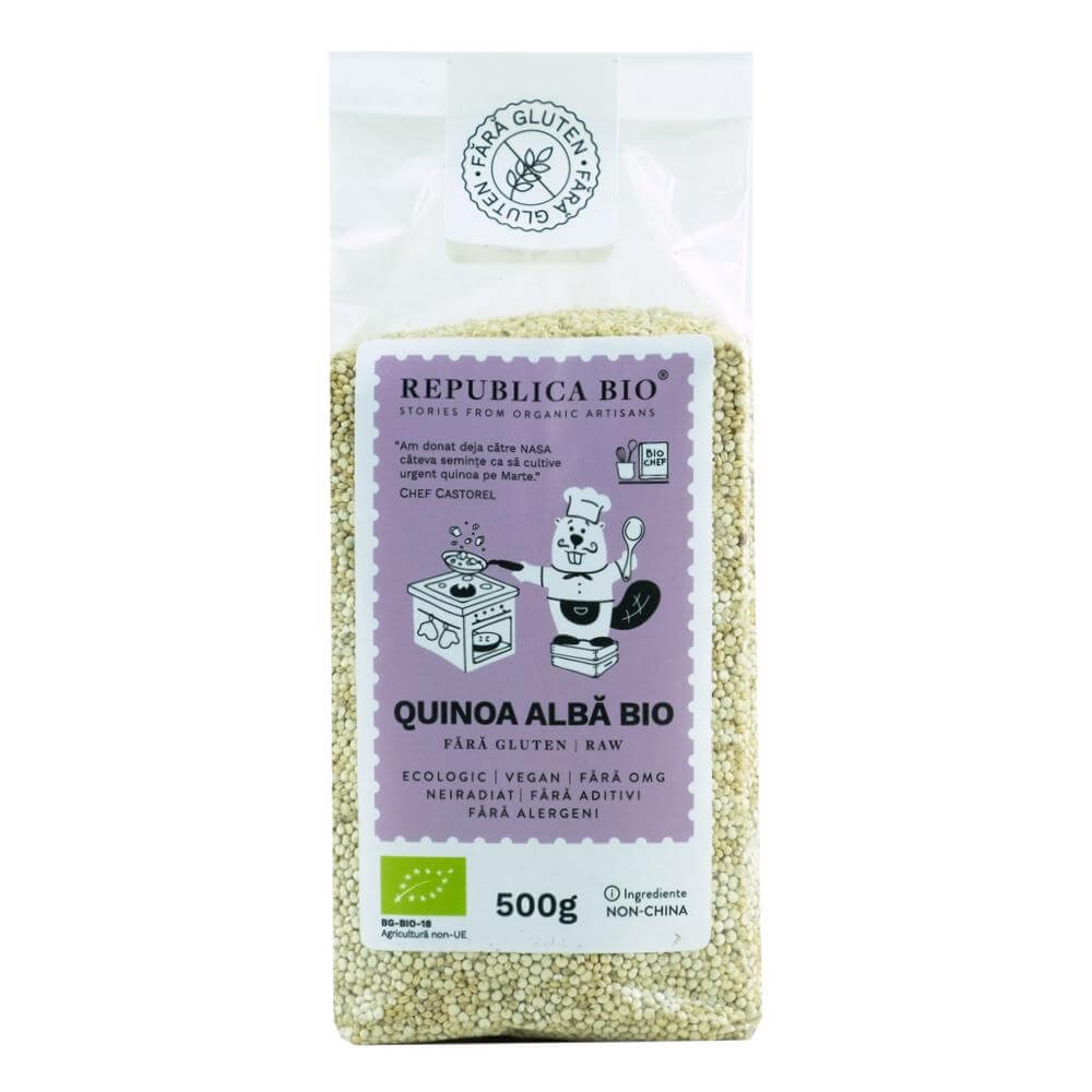 Quinoa alba bio, fara gluten, 500 g, republica bio