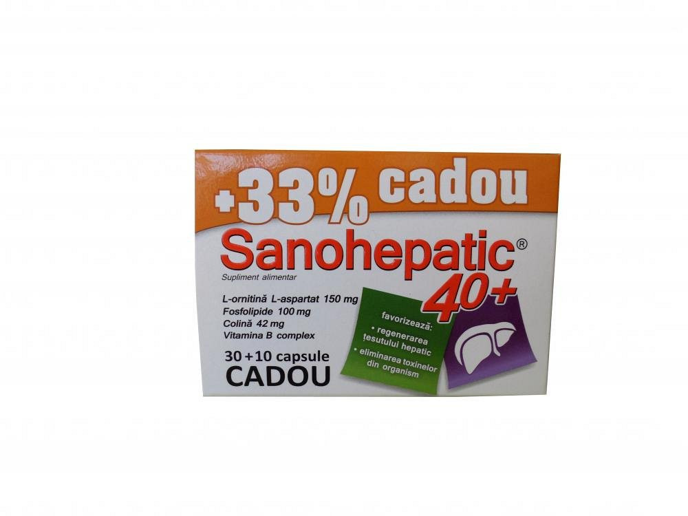 Sanohepatic 40+ Zdrovit - 30 capsule, Protecție și Detoxifiere Naturală a Ficatului
