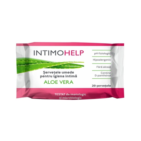 Șervețele umede pentru igienă intimă Intimohelp, 20 bucăți, Zdrovit