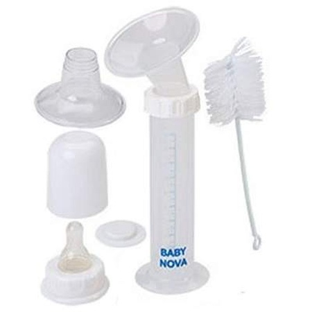 Set pompă de san cu recipient pentru lapte și perie de curățare, BabyNova
