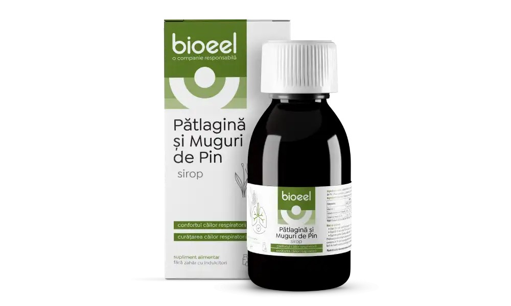 Sirop de patlagina si muguri de pin, 120 g, bioeel