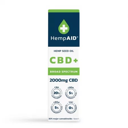 Ulei de canepa cu 2000 mg cbd, 500 mg cbda, 500 mg cbga, 10 ml, hempaid