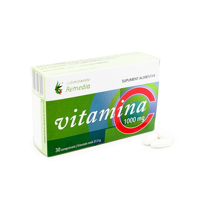 Vitamina C 1000 mg, 30 comprimate, Laboratoarele Remedia