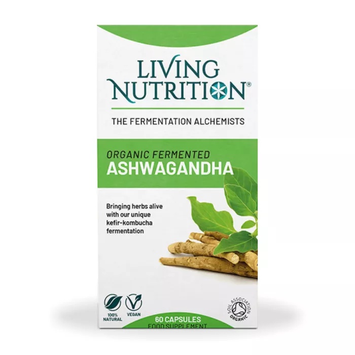Ashwaganda organic fermented 600 mg, 60 capsule, living nutrition