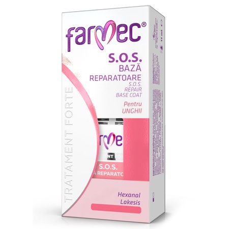Baza reparatoare pentru unghii SOS Tratament Forte, 11 ml, Farmec